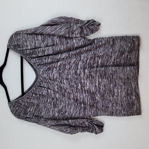 Maurice Women's Tan White Shimmer Top lightweight knit  Size Medium